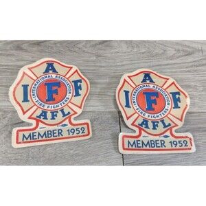 2 VTG 1952 Member Stickers International Association of Firefighters Stickers